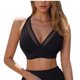 thumbnail image 2 of Traje de baño de bikini liso sin mangas para mujer, traje de baño push-up acolchado, conjuntos de blusa de traje de baño de poliéster para mujer, 2 of 7