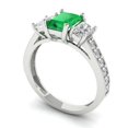 thumbnail image 2 of 1.88 ct Emerald Cut Simulated Emerald 3 Stone 18K White Gold Womens Engagement Ring, 2 of 5
