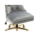 thumbnail image 5 of Guyou Modern Swivel Office Chair, Velvet Fabric Button Tufted And Nailhead Trim Accent Chair With Upholstery, Grey, 5 of 12