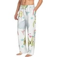 thumbnail image 3 of Kdxio Green Blue Avocado Print Men's Sleep Pajama Pant Lounge Pants with Pockets, 3 of 8