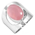 thumbnail image 1 of 925 Sterling Silver Ring For Women - Girls Pink Rose Quartz Gemstone Silver Ring January Birthstone Hand Made Silver Ring Size 7.5 Valentine's Day Gift For Women 925 Silver Gemstone Jewelry, 1 of 5