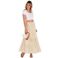 thumbnail image 4 of Zeagoo Women's Elastic High Waist A Line Layer Ruffle Swing Casual Long Maxi Skirt, 4 of 7