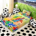 thumbnail image 5 of Erosebridal Letter W Orange Gradient Soccer Ball Print Twin Sheet Sets, Sports Monogram Bedding for Kids Boys and Girls, 1 Flat Sheet, 1 Fitted Sheet and 1 Pillowcase, 5 of 6