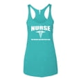 thumbnail image 2 of Nurse the Hardest Job You'll Ever Love | Womens Pop Culture Premium Tri-Blend Racerback Tank Top, Tahiti Blue, Large, 2 of 3