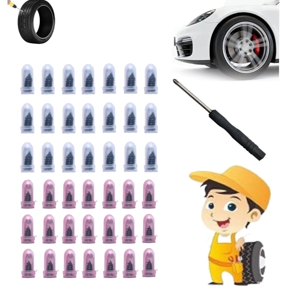 Tire Snap Bits Plugs,Screw Tight Tire Plug,Flat Tire Repair Screw in Rubber Plug,Tire Fixing Screws Type Tire Plug Kit,Instant Tire Plug Repair Kit, Vacuum Tires Repair Kits for Car, Motorcycle
