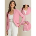 thumbnail image 2 of DARING DIVA  Women's Notch Lapel One Button Linen Blazer L Pink, 2 of 5
