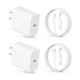 thumbnail image 1 of 2 Piezas Cargador Tipo C Carga Rápida Pd 20w Con Cable C A C 1m 1hora Compatible Con iPhone 15 Samsung Xiaomi BLANCO, 1 of 4