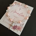 thumbnail image 3 of Pulsera Perla rosa, Cristal Y Dije De Cruz, Recuerdo Con Tarjeta Personalizada Para Bautizo, Primera Comunión, Confirmación, Boda, xv Años,etc.Paquete de 10 Piezas, 3 of 5