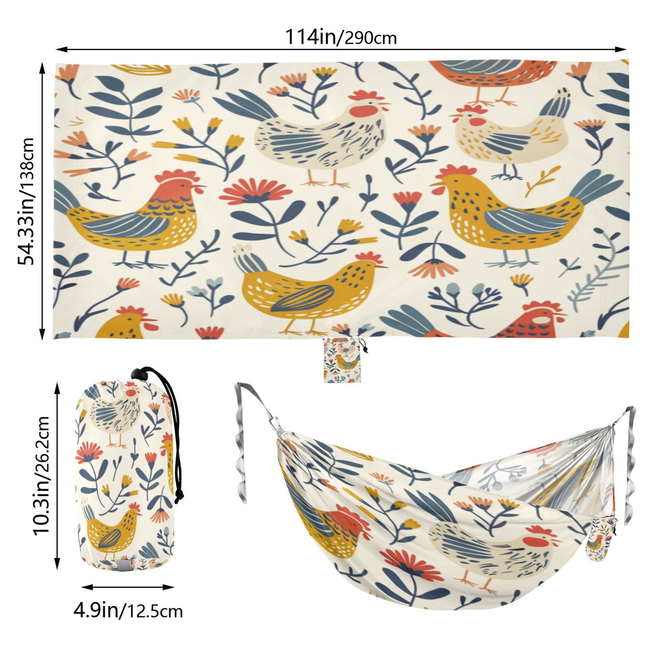 Hammock Camping Hammock Nylon Portable Hammock Travel Camping Hammock Colorful Cartoon Chicken