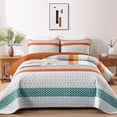 thumbnail image 2 of Juego de edredón WONGS BEDDING naranja con rayas bohemias, tamaño king, 2 of 7