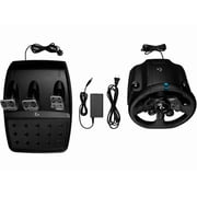Logitech G Driving Force Shifter with Logitech G923 Racing Wheel and Pedals for PS 5, PS4 and PC and Genuine Leather Wheel Cover