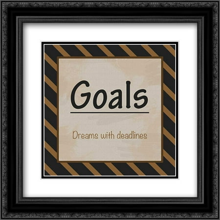 Goals 2x Matted 20x20 Black Ornate Framed Art Print by Gibbons,