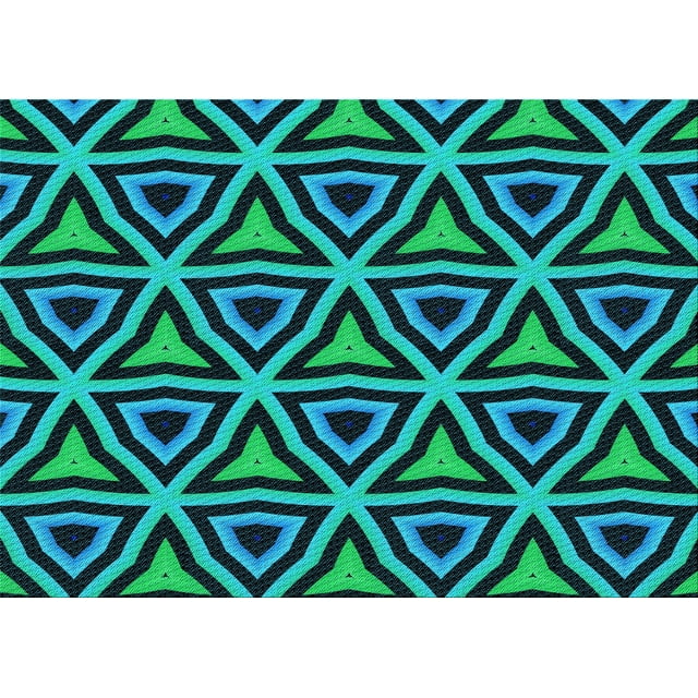 Ahgly Tapis Rectangulaire Lavable en Machine Intérieur Transitionnel Turquoise Foncé Vert, 4 Pieds x 6 Pieds
