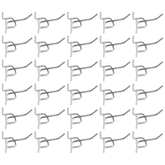 Minkissy 50Pcs Silver Iron Pegboard Hangers Sturdy Metal Hooks for Shop Garage Use
