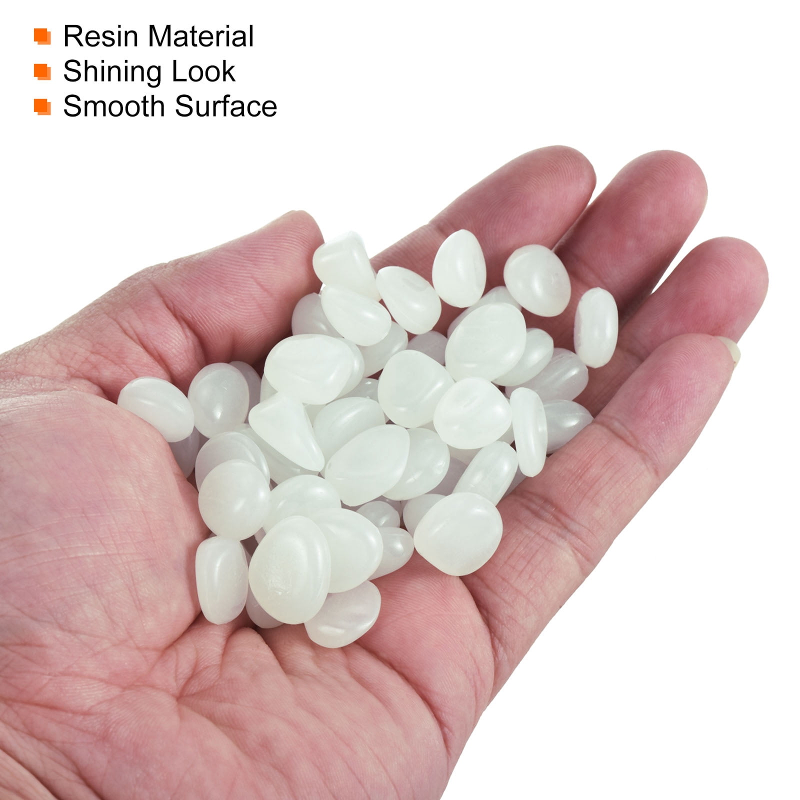 Unique Bargains Glow Rocks Luminous Stones Decor for Potted Plant and Fish Tank White