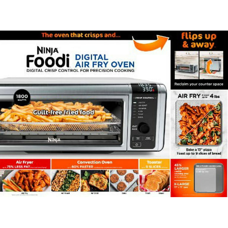 Ninja SP080 Foodi 6-in-1 Digital Air Fry, Large Toaster Oven, Flip-Away