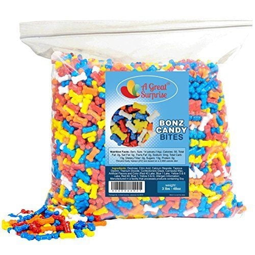 Candy Bones Candy Bonz Dog Bone Shape Candy, Assorted, Bulk 3 LB