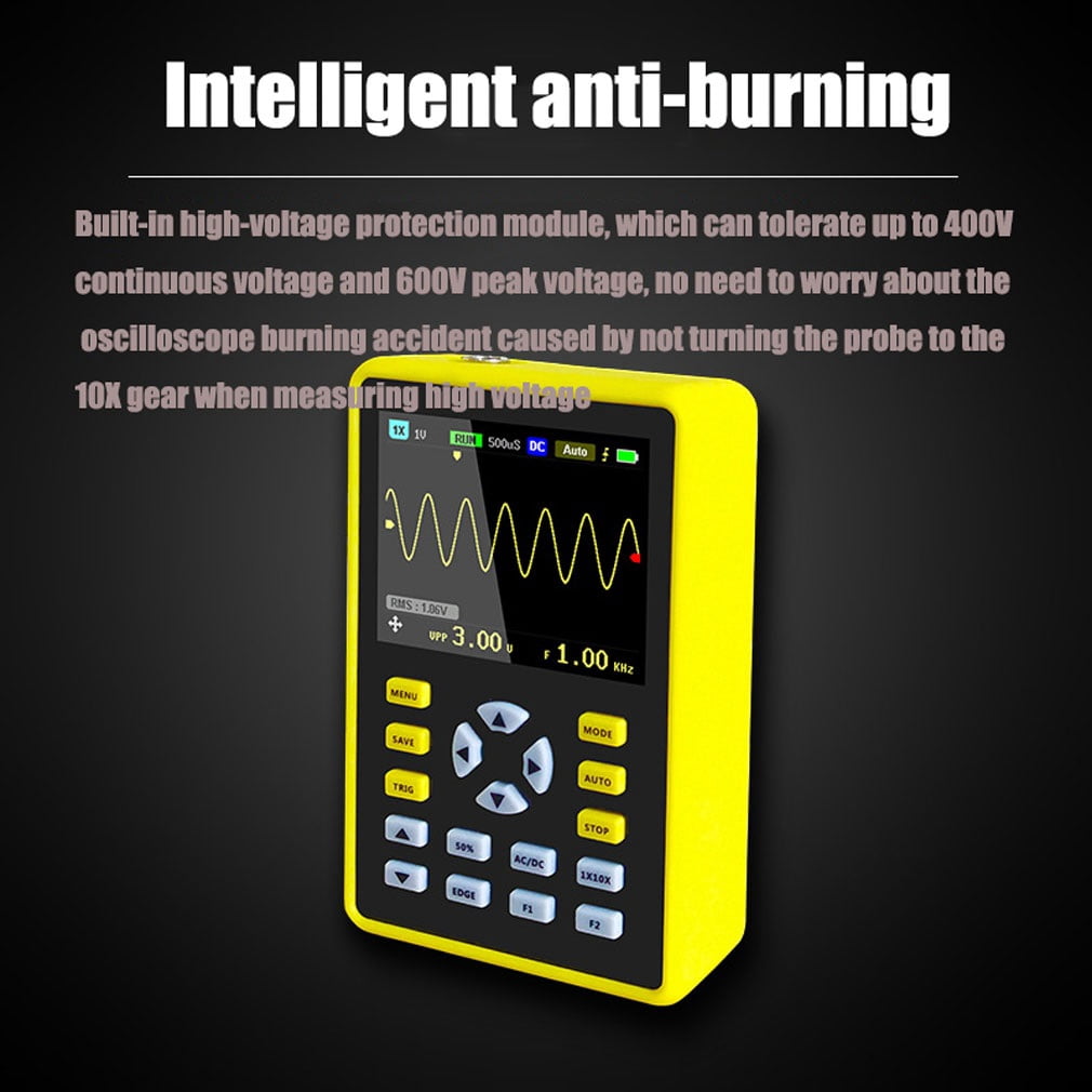 2.4-inch IPS screen digital oscilloscope 100MHz analog bandwidth supports waveform storage and electrical signal measurement