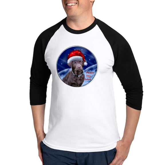 CafePress - Labrador Retriever Christmas Baseball Jersey - Cotton Baseball Jersey, 3/4 Raglan Sleeve Shirt