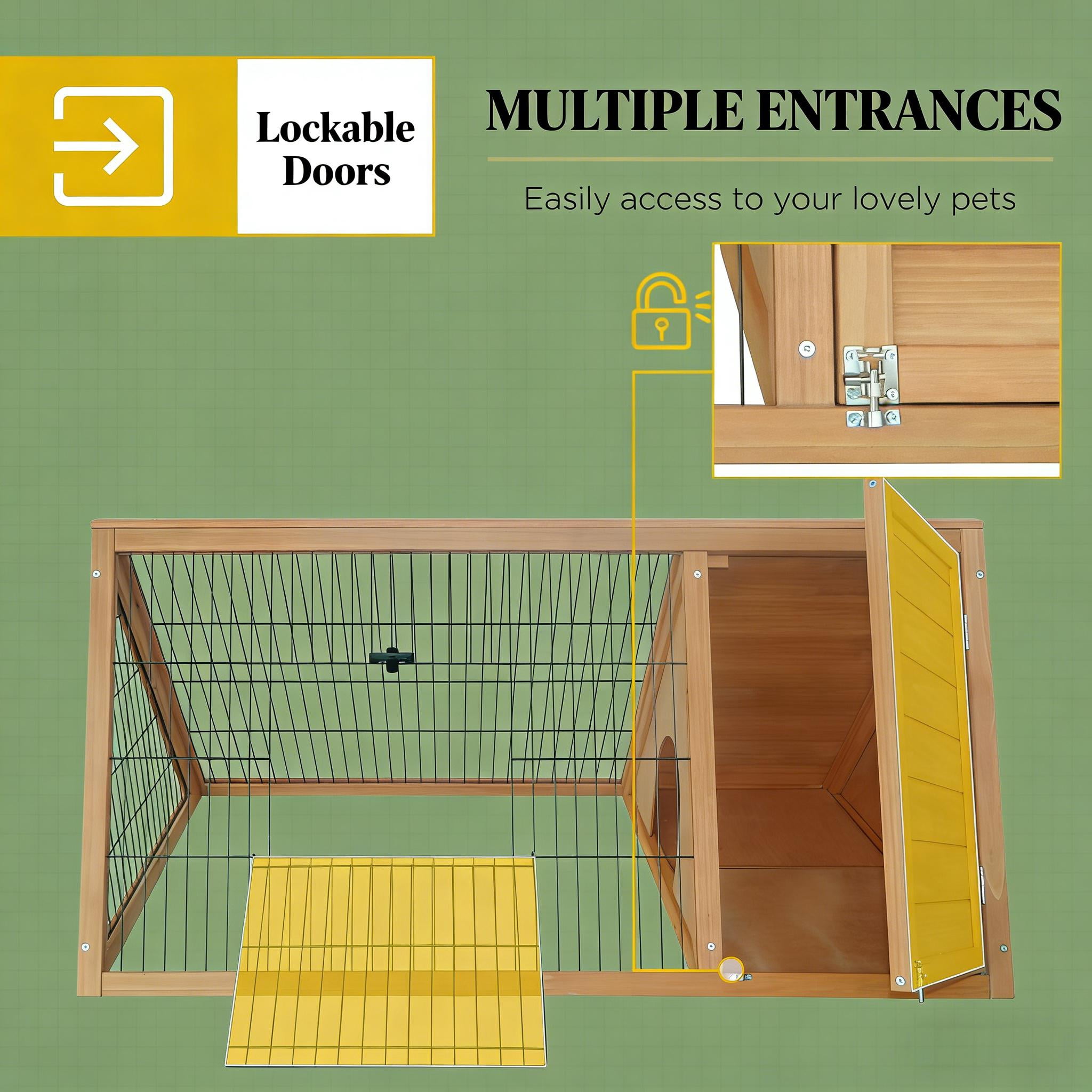 A-Frame Wooden Pet House,Small Animal Cage Rabbit Hutch
