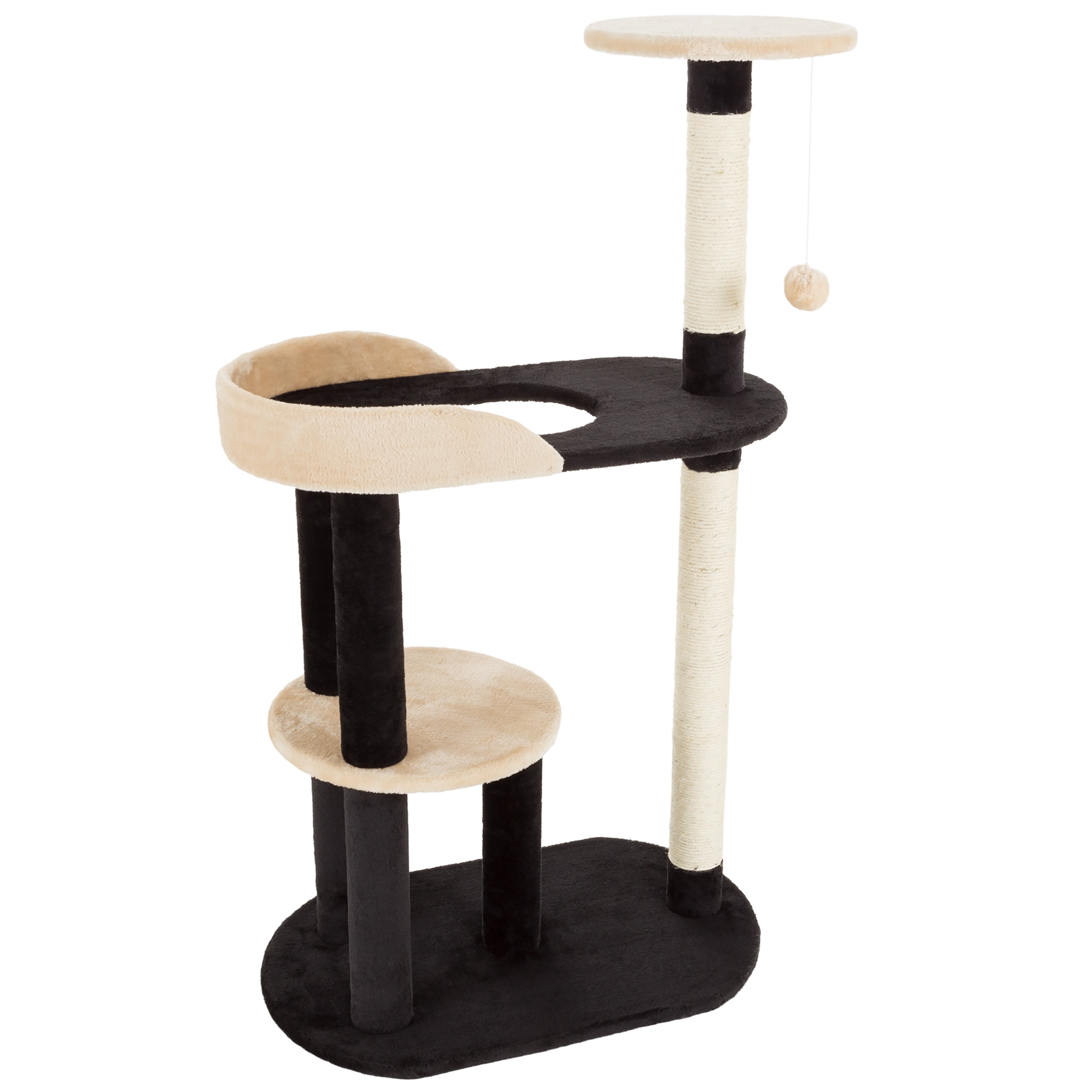 PETMAKER 3-Tier Cat Scratching Post for Indoor Cats and Kittens (Black)