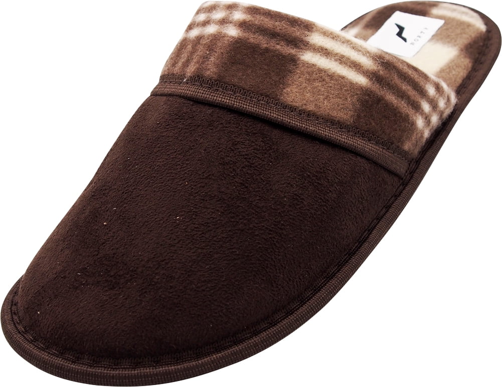 NORTY Norty Mens Slippers SlipOn Indoor Outdoor Scuffs Faux Suede, Fleece or Ribbed Knit
