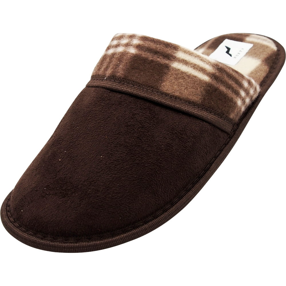 NORTY - Norty Mens Slippers Slip-On Indoor Outdoor Scuffs - Faux Suede ...