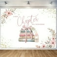 thumbnail image 2 of Book Theme Baby Shower Backdrop for Girls A New Chapter Will Soon Begin Photography Background Feeding Bottle Floral Pink Bow Floral Baby Shower Party Decorations Banner Supplies Photo Booth Props, 2 of 5
