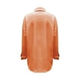 thumbnail image 6 of Hontri Clearance! Shirts for Women Ladies Summer Stand Collar Loose Button up Women Solid Color Shirts Casual Pocket Shirts Tops T Shirts for Women Orange,L, 6 of 7