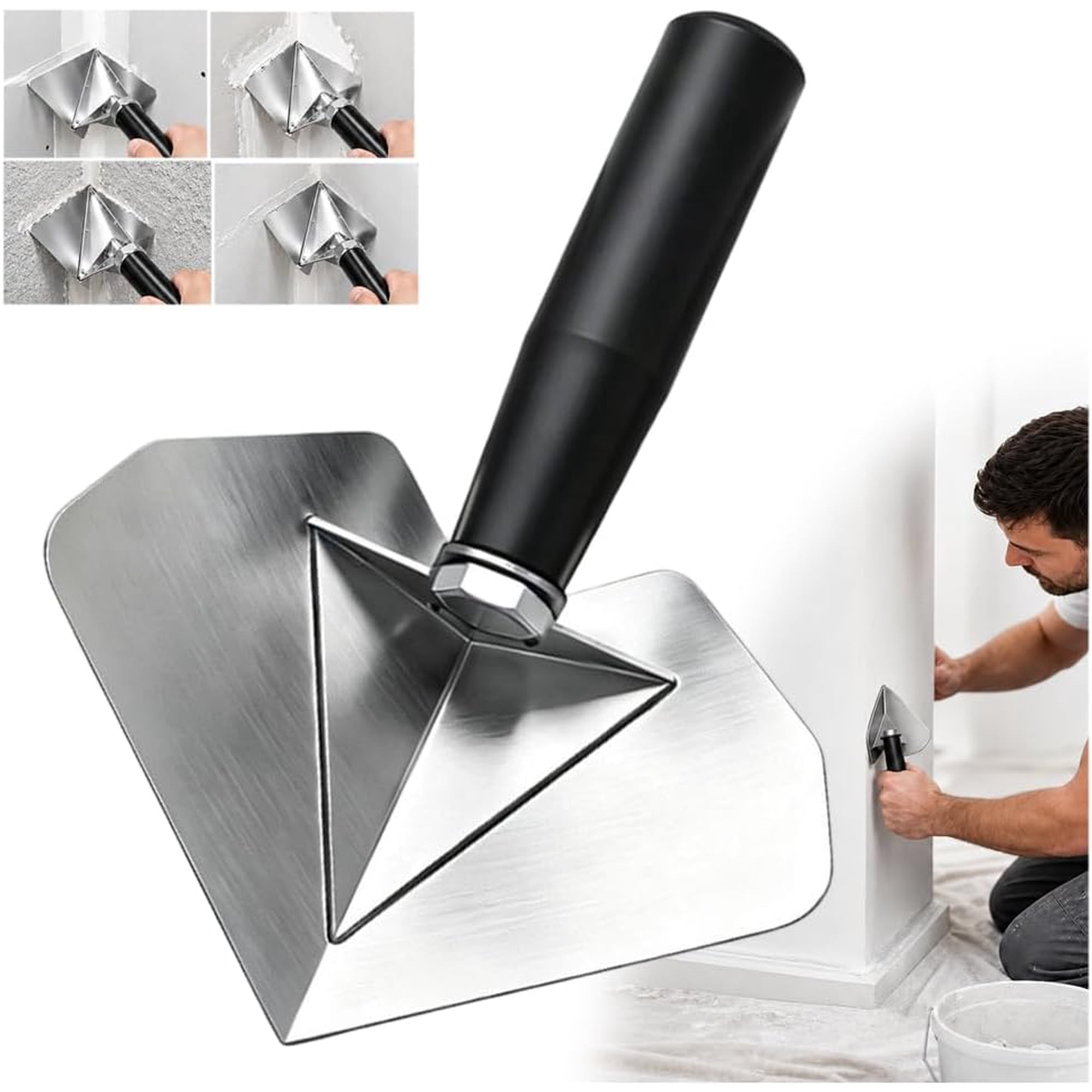 Stainless Steel Corner Trowel 90-Degree Inner Wall Finishing Tool 1PC