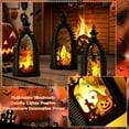 thumbnail image 3 of Halloween Decorative Pumpkin Lantern, LED Gothic Pumpkin Skeleton Witch Lamp for Hanging, Battery Operated NIght Light for Indoor Outdoor Tabletop(Witch), 3 of 8