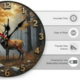 thumbnail image 2 of Wall Clock Decorative - Vintage Brown Deer Print 2D Vintage Wall Clocks Battery Operated Silent Non-Ticking for Bedroom, Living Room, Kitchen, Office, Classroom, 10 Inch, 2 of 7