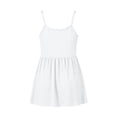 thumbnail image 4 of Craaazy Womens Solid Color Spaghetti Strap Tank Tops Casual Summer Scoop Neck Blouse with Eyelet Detail Ruffled Hem Trendy Tees for Daily Wear, Summer Beach, 4 of 5