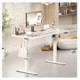thumbnail image 2 of Height Adjustable Electric Standing Desk, 46 x 24 Inches Memory Home Office Sit Stand up Desk with Phone Holder and USB Charging Port, White, 2 of 7