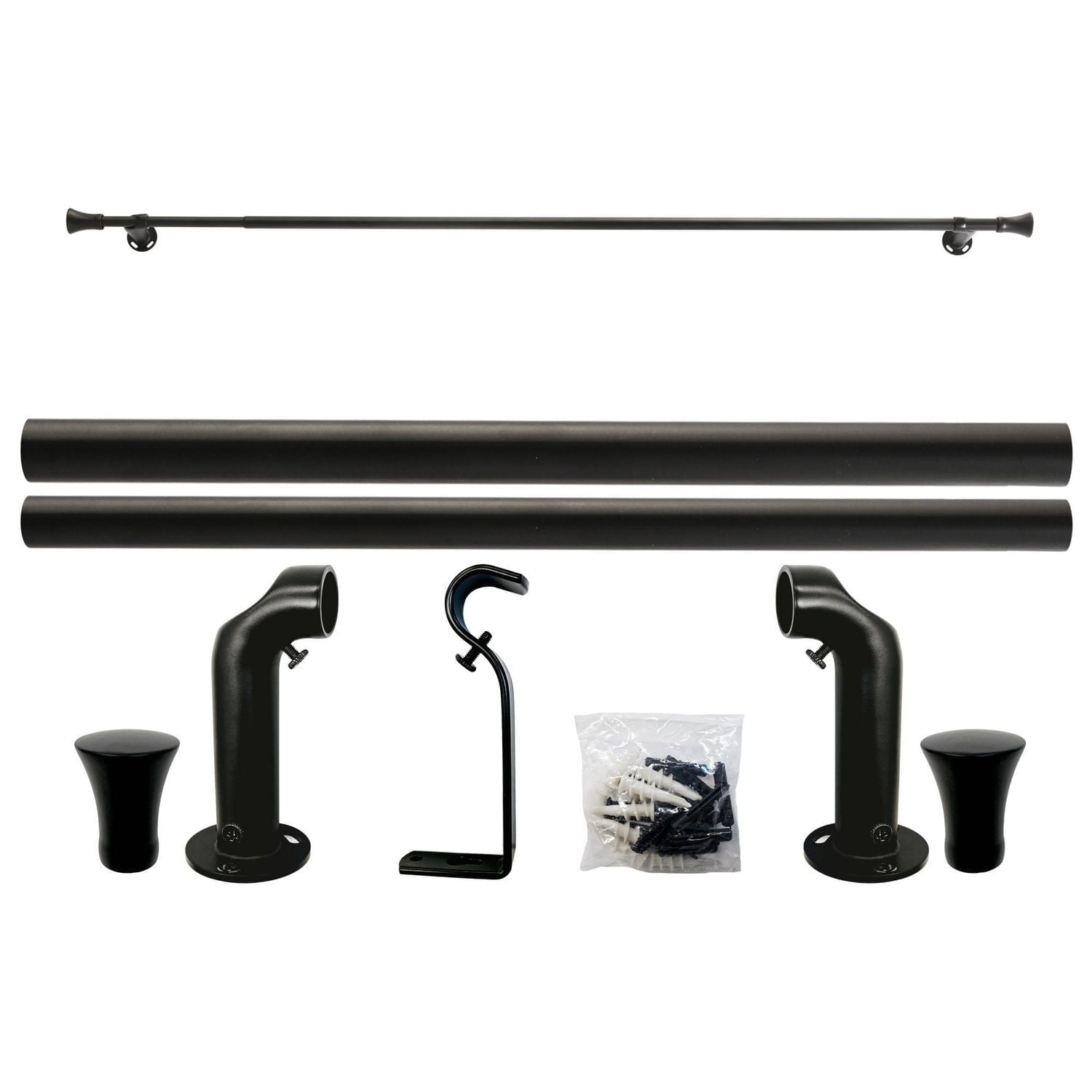 Travis tringle pour rideau occultant à œillets 48" à 86", noir