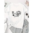 thumbnail image 2 of Women's Casual Music & Love Graphic Tee - Short Sleeve, Round Neck, Polyester Blend, Comfortable Summer Top for Casual Attire, 2 of 6