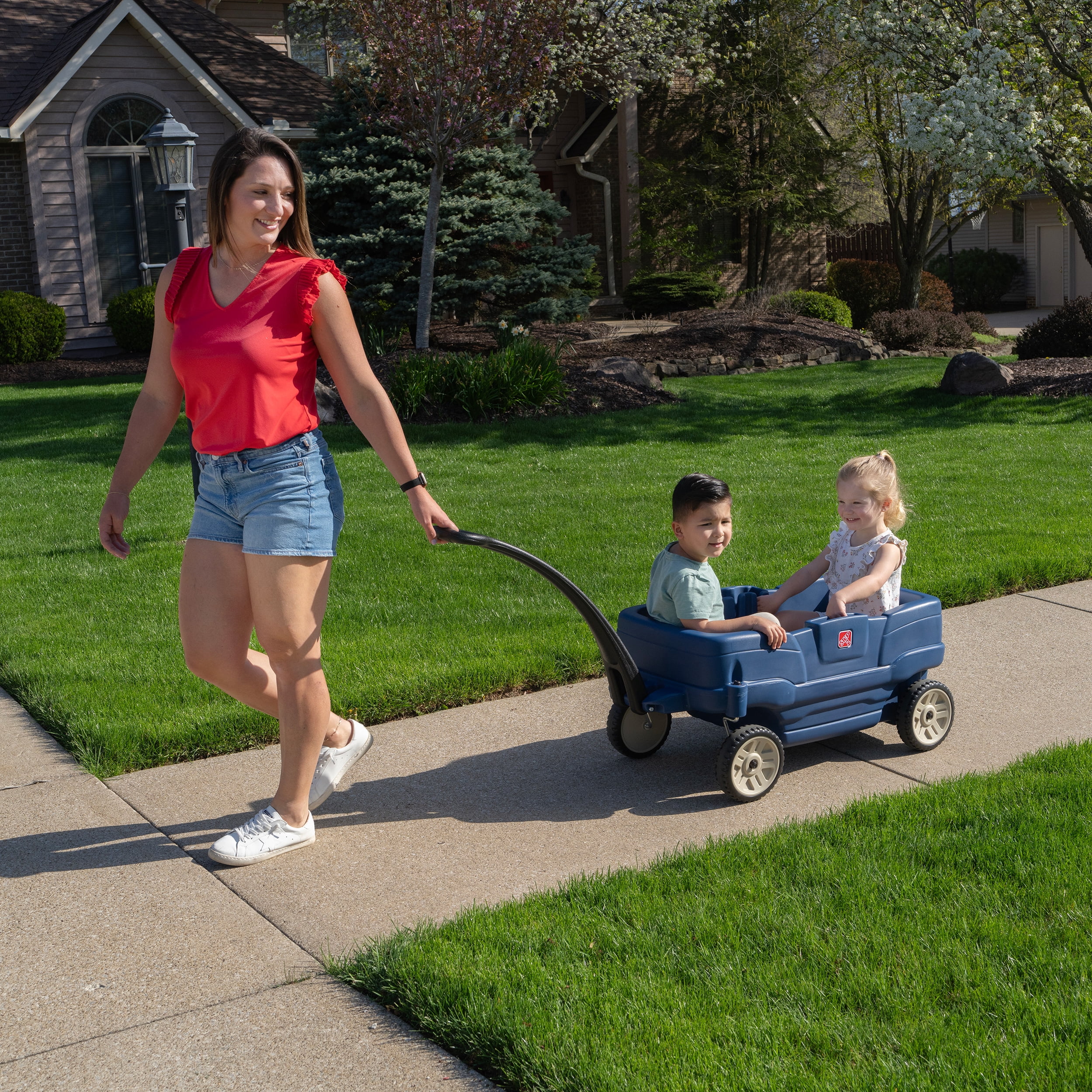 Step2 Neighborhood Wagon Toddler Riding Toy with Seatbelts and Storage for Ages 18 months to 5 Years