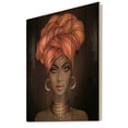 thumbnail image 2 of Designart 'African American Woman Portrait with Turban V' Modern Print on Natural Pine Wood, 2 of 5