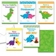 Paper Frenzy Dinosaur Themed Valentine Cards WITH ENVELOPES - 25 pack