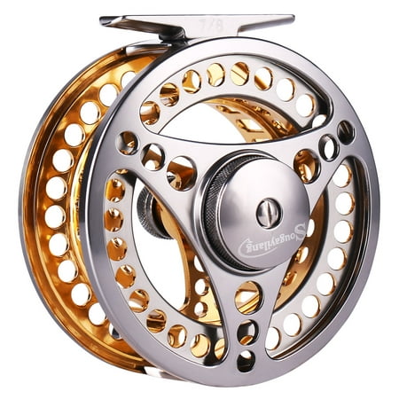 Sougayilang Fly Fishing Reel 5/6 7/8 Large Arbor 2+1BB with CNC-Machined Aluminum Alloy Body Fly Reels