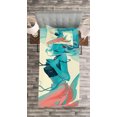 thumbnail image 3 of Ambesonne Girls Quilted Bedspread Set 2 Pcs, Gothic Mermaid Portrait, Twin Size, Cream Teal Pink, 3 of 3