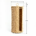 Freestanding Toilet Paper Holder with Lid, Wicker Toilet Roll Holder
