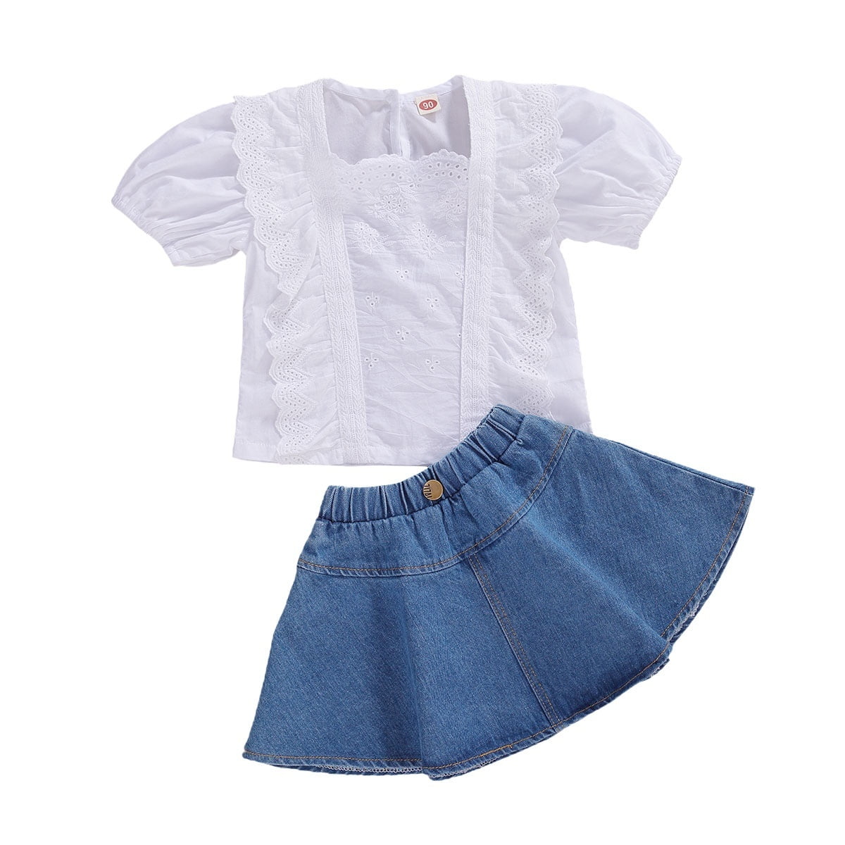 walmart white denim skirt