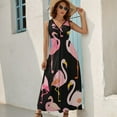 thumbnail image 2 of Flamingo Pattern Sleeveless Dress Woman Fashion Long Dresses Women's Summer Suit Dress 2025, 2 of 6