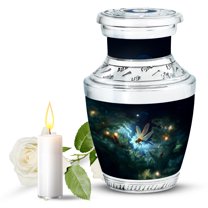 JAGASY Dragonfly Urn for Ashes for Women - Black Small Urns for Human Ashes Keepsake - Green Tree Leaf Decorative Urns for Spouse - Funeral Cremation Urn for Wife - (3 Inch)