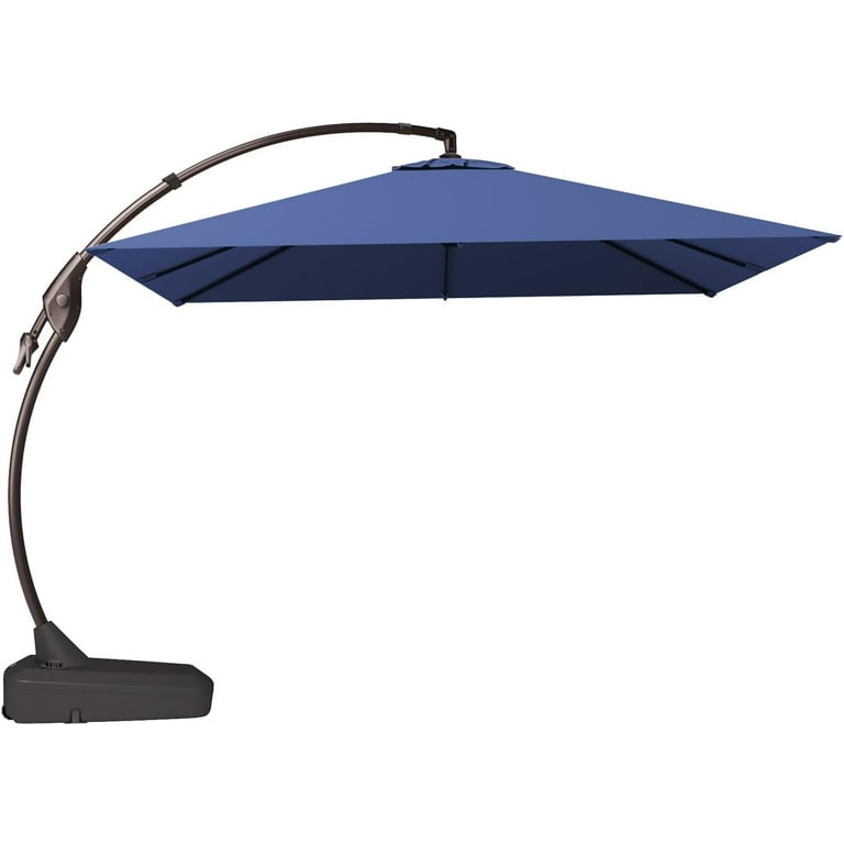 Grand Patio 10x10 ft Deluxe Patio Umbrella with Weighted Base Square Outdoor Cantilever Offset Umbrella w/ Curved Aluminum Pole, Navy Blue Grand Patio 10x10 ft Deluxe Patio Umbrella with Weighted Base Square Outdoor Cantilever Offset Umbrella w/ Curved Aluminum Pole, Navy Blue