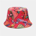 thumbnail image 3 of ZHENHONG Bucket Hats for Women and Men 3D Printed Pattern Tie Dye Double Sunscreen Hat Casual Graphic Headwear Beige, 3 of 4