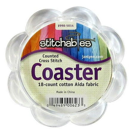 Janlynn Stitchables Cross Stitch Flower Coaster