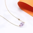 thumbnail image 2 of PAENENPH 14K Gold Rectangular Amethyst Necklace, Luxurious February Birthstone Elegance, Serene Amethyst Crystal Pendant with Vibrant Purple Hue, 2 of 6