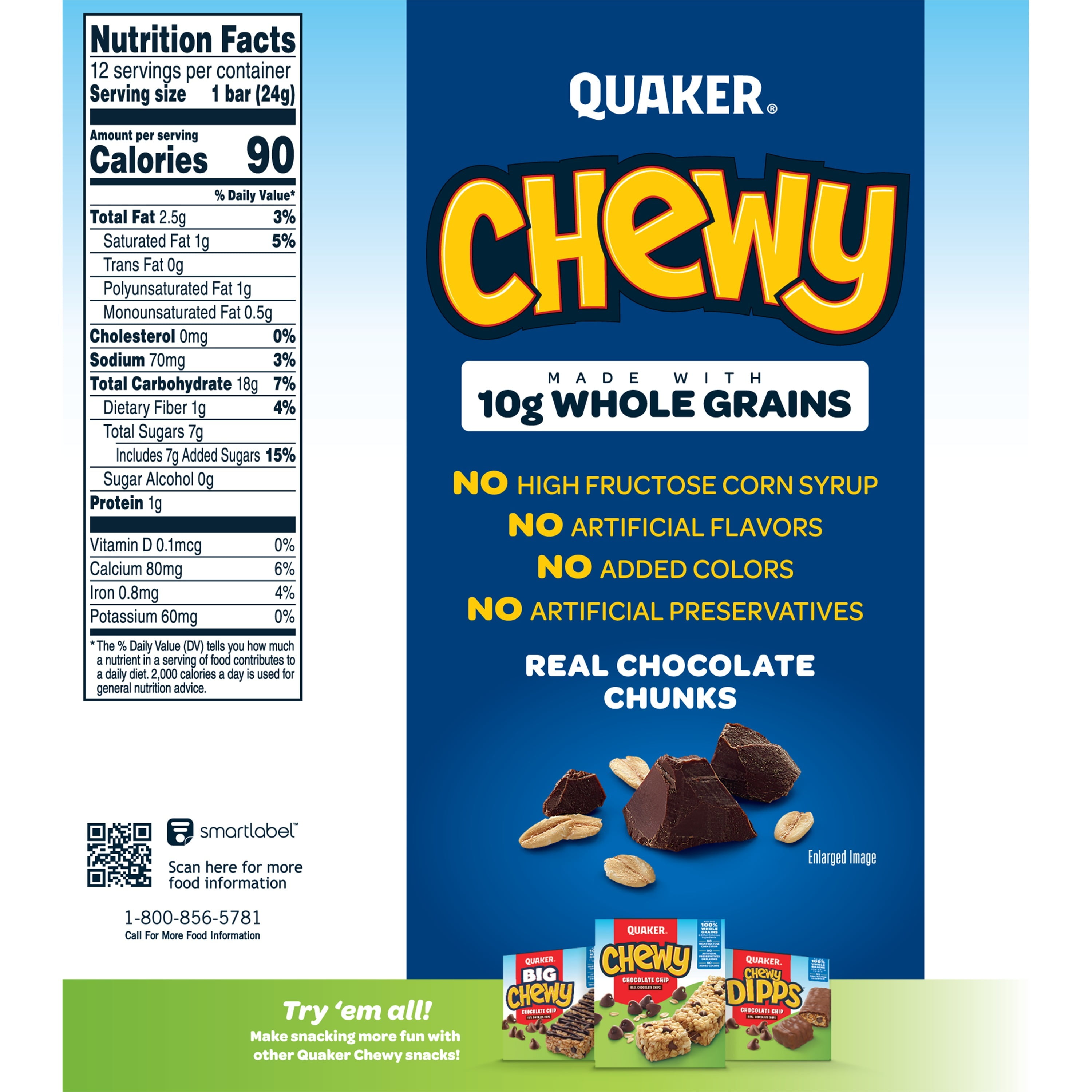Quaker Chewy Granola Bars, Chocolate Brownie-licious (12 Pack)